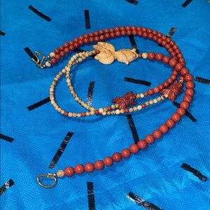 Red Jasper & Agate Fish Pendant Necklace